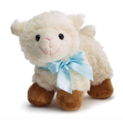 Plush Standing Musical Lamb w/ Pink or Blue Bow
